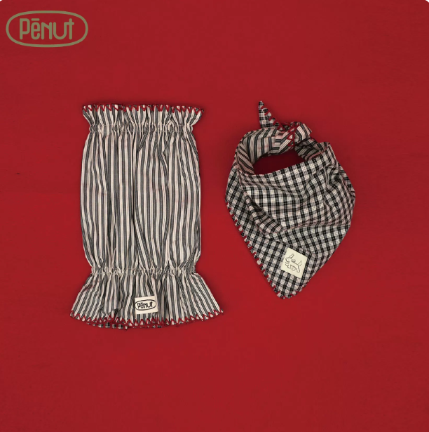 Pēnut Black & White Ear Snood, Bandana & Walk Pouch