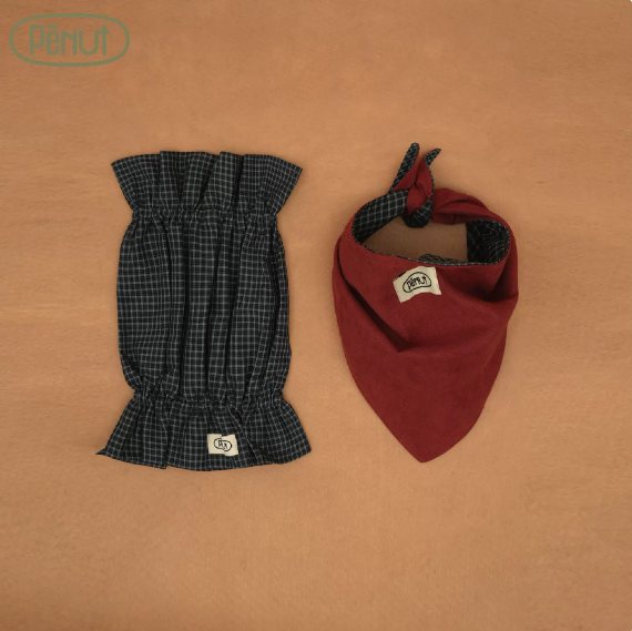 Pēnut Christmas Apple Check Ear Snood & Bandana