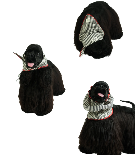 Pēnut Black & White Ear Snood, Bandana & Walk Pouch