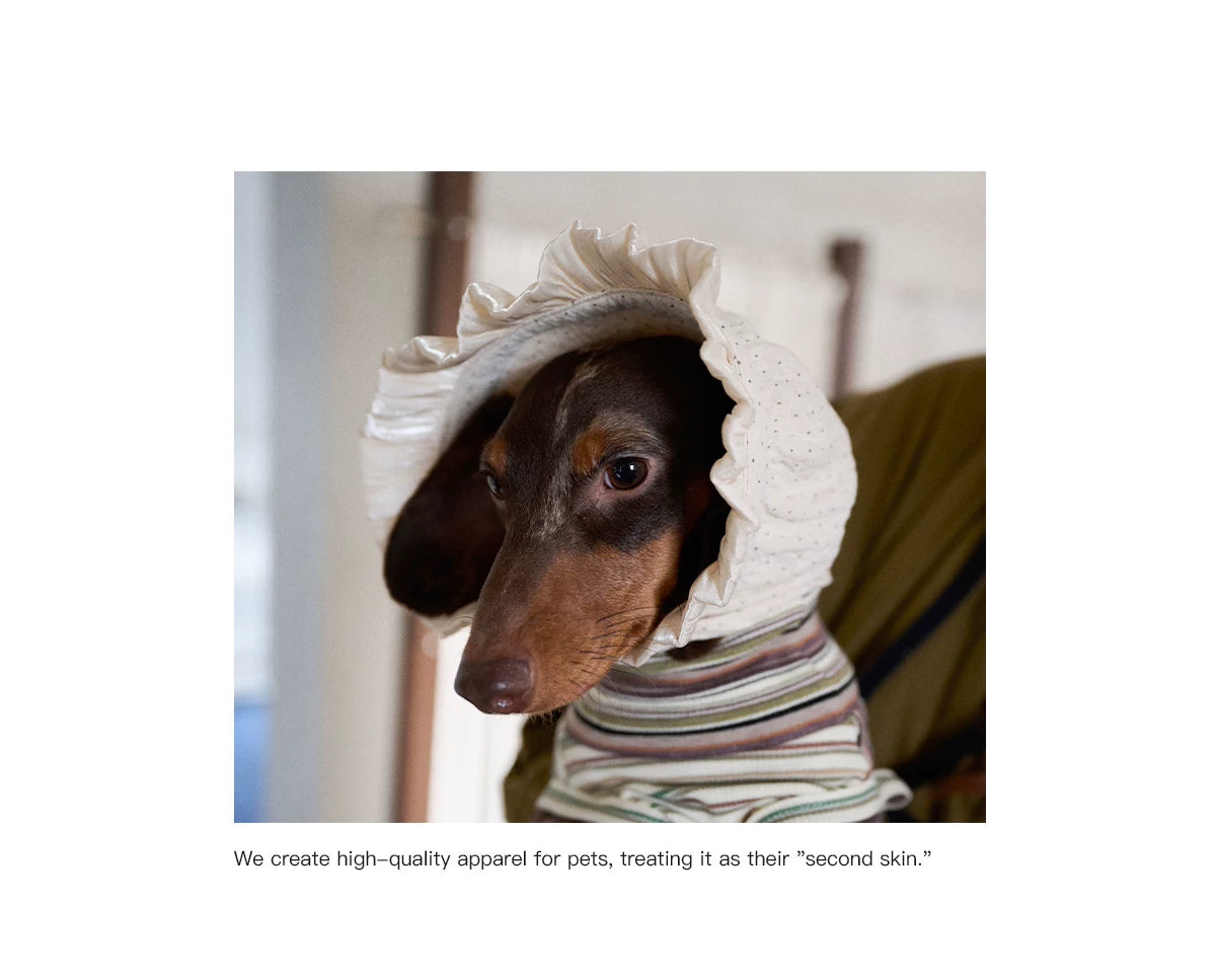 Bumble Bagel Vintage Ruffle Dog Cape & Bonnet