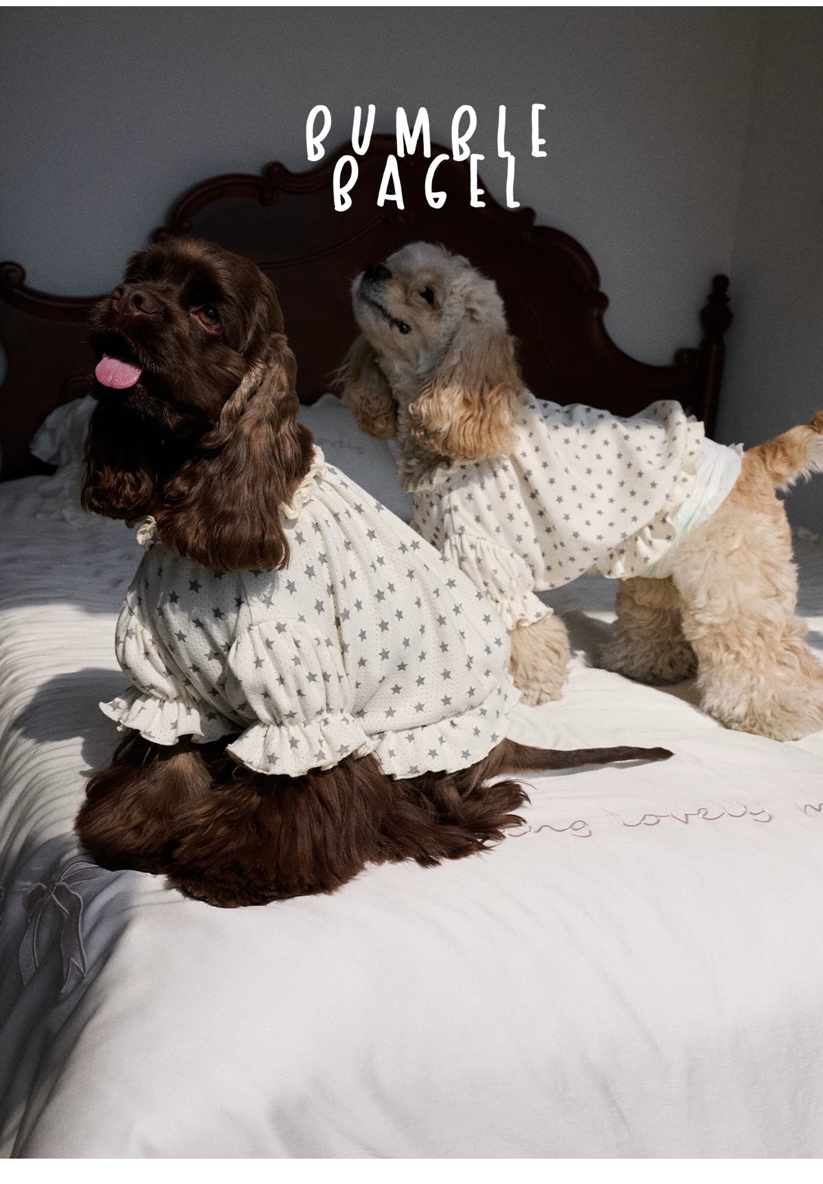 Bumble Bagel Starry Serenade Puff Sleeve Romper