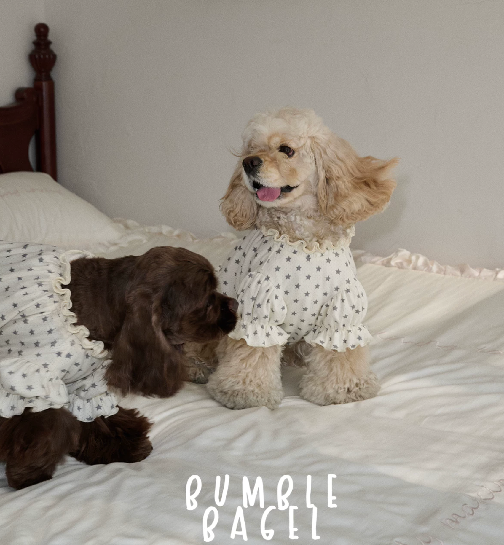 Bumble Bagel Starry Serenade Puff Sleeve Romper
