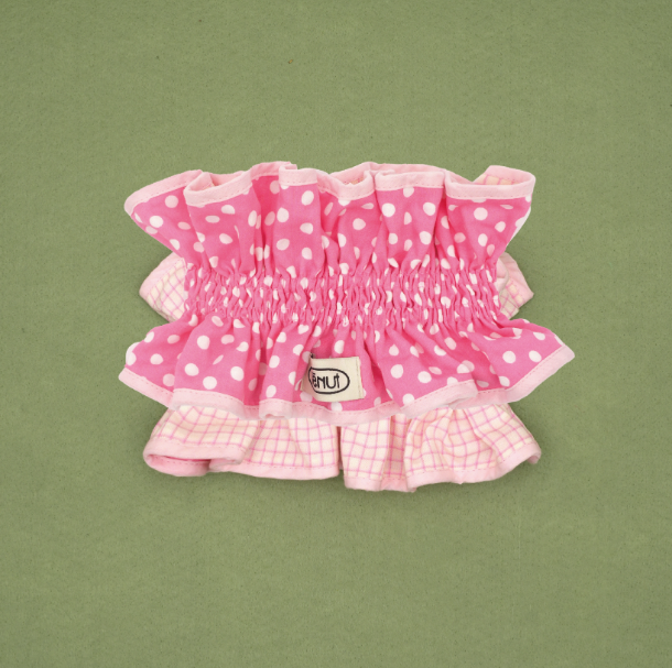 Pēnut Pink Polka Dot Cotton Dog Ear Snood