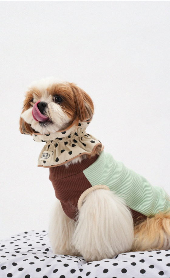 Pēnut Polka Dot Ruffle Neck Collar