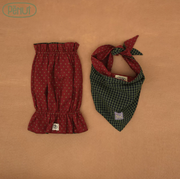 Pēnut Holiday Berry Ear Snood & Bib-Style Bandana