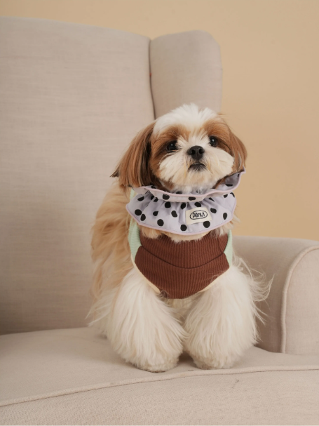 Pēnut Polka Dot Ruffle Neck Collar