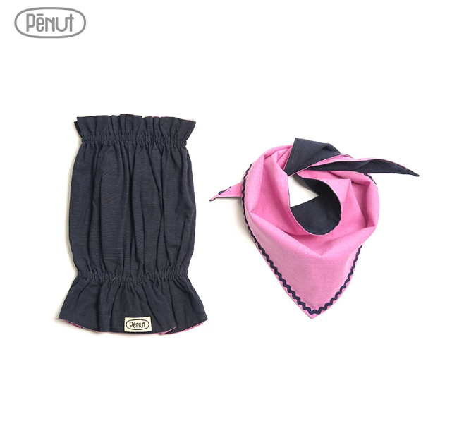Pēnut Navy & Pink Ear Snood & Bandana