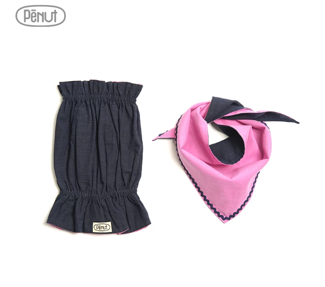 Pēnut Navy & Pink Ear Snood & Bandana