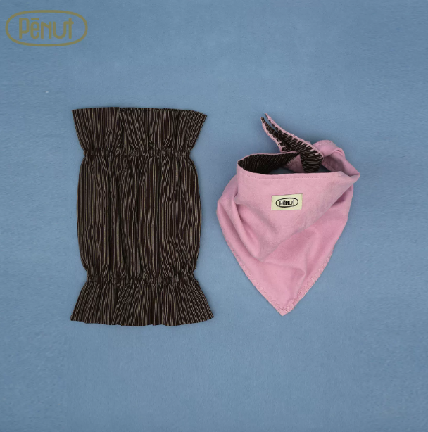 Pēnut Pink Stripe Ear Snood & Bandana